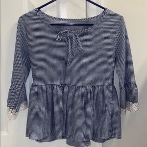 shein front tie blouse